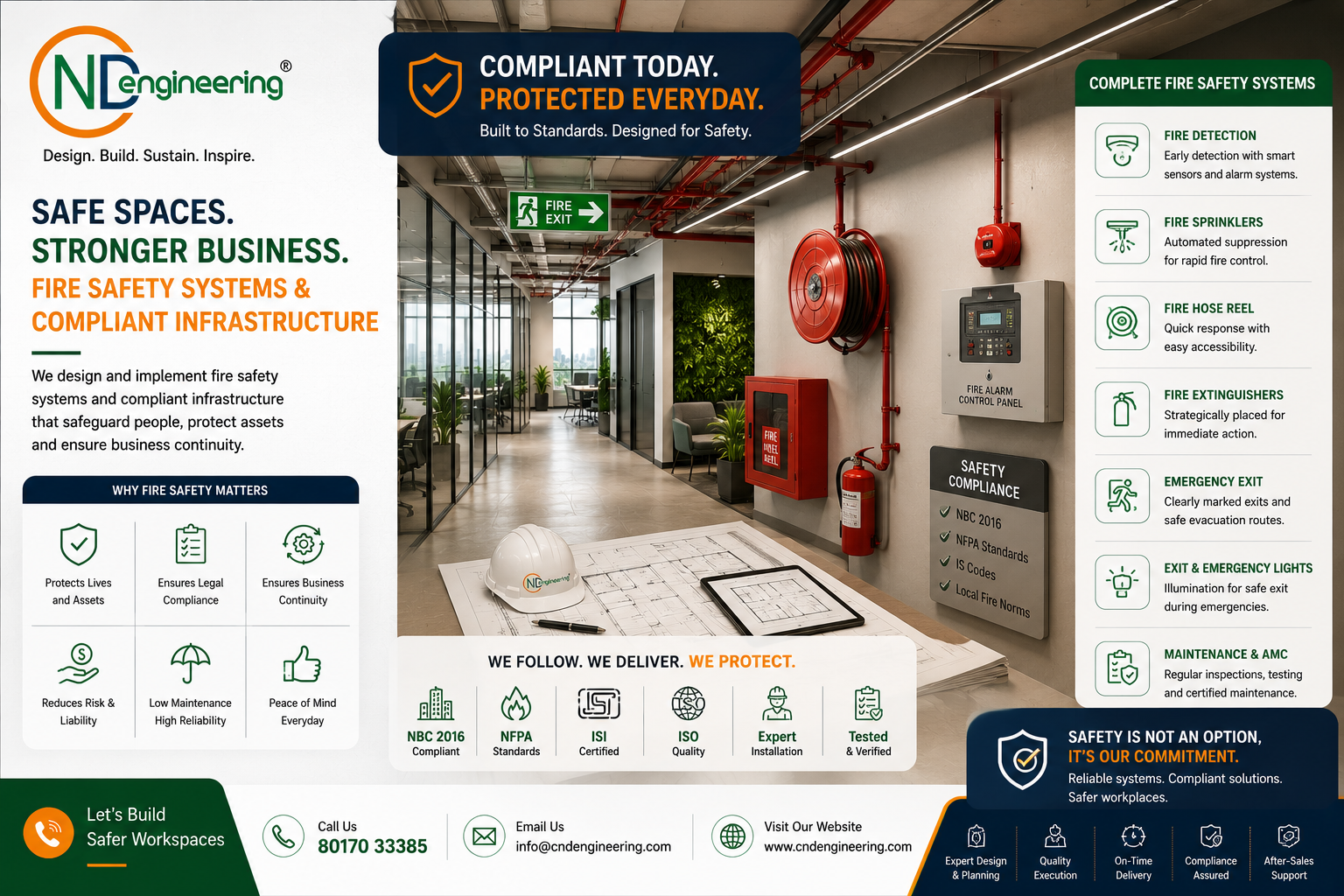 Office fire safety infographic design